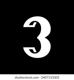 The logo is the number 3. Three Dimension, unique an elegant.