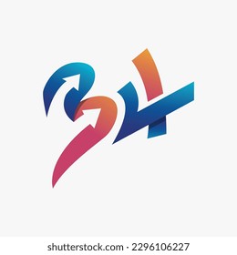 Logo Number 34 Combination Of Two Arrows