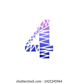 Logo number 4 vector. Abstract logo number