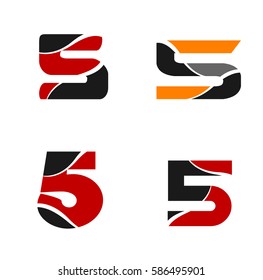 Logo number 5 company vector design template
