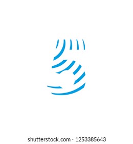 logo number 5 five effect water waves editable vector