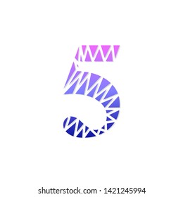 Logo number 5 vector. Abstract logo number
