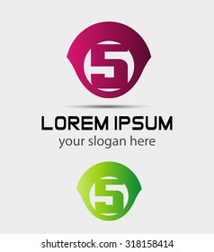 Logo number 5 vector design template
