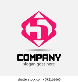 Logo number 5 vector design template
