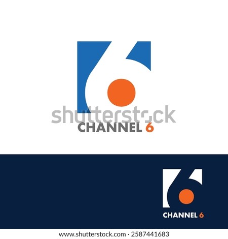 Logo number 6 six nine minimalism geometric lines. six nine icon