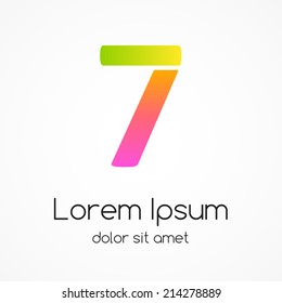 Logo number 7 company vector design template.