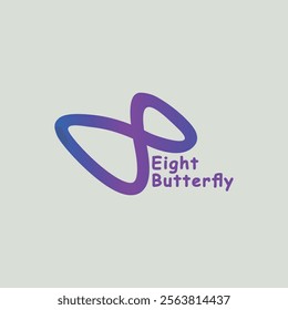 logo number 8 butterfly simple