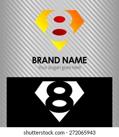 Logo number 8 company eight icon design template

