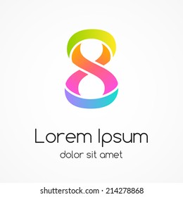Logo number 8 company vector design template.
