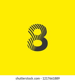 logo number 8 eight, transformation of editable vector lines