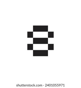 Logo number 8 pixel with blank background