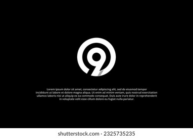 logo number 9 circle monogram