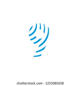 logo number 9 nine effect water waves editable vector