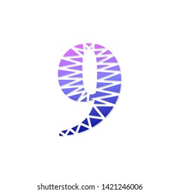 Logo number 9 vector. Abstract logo number