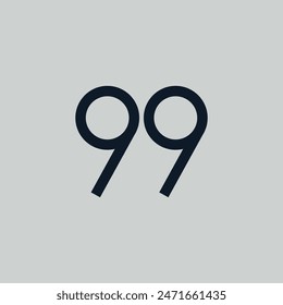 Logotipo número 99 diseño de trazo minimalista con fondo en blanco
