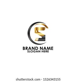 logo number five with circle modern vector design