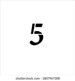 logotipo número cinco con diseño de concepto mínimo