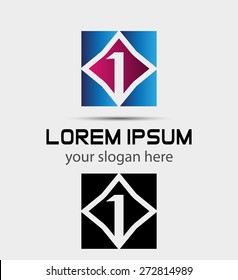 Logo number one, 1 icon template
