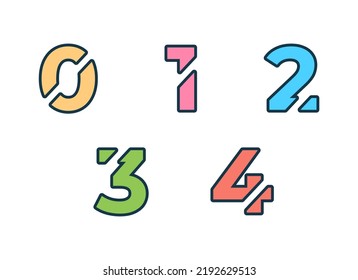 Logo of number with outline style
