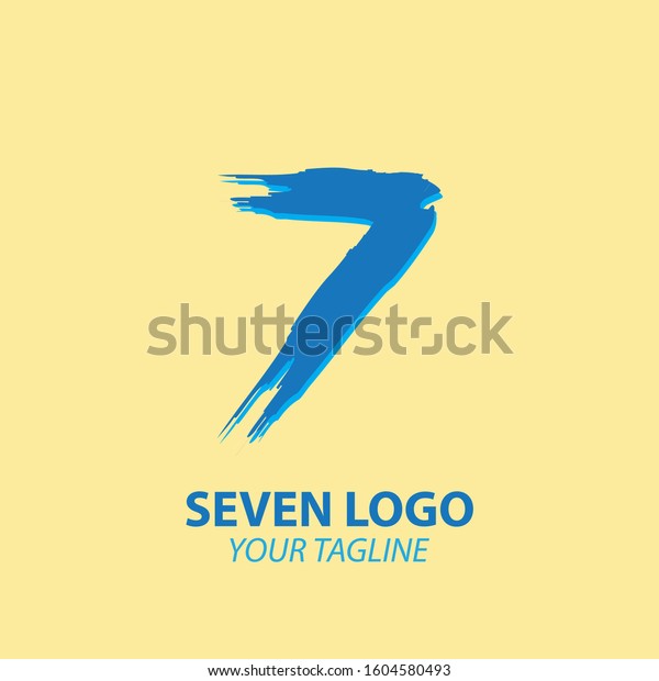 Logo Number Seven Vector Illustration Event Stock Vector Royalty Free