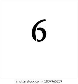 logo number six with minimal concept design