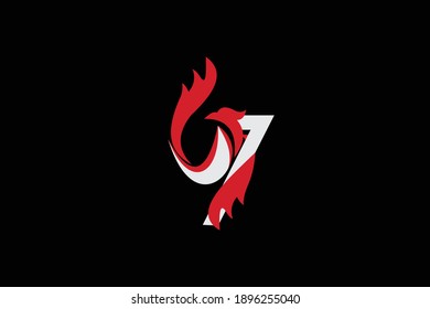 logo number six and number seven with an eagle shape