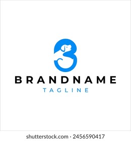 logo number three dog animal