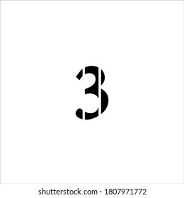 logo number three with minimal concept design