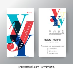 Logo number Y business card name templates creative design. Vector graphic design elements for Corporate Identity. 