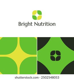 Logo Nutritionist Bright Shine Leaves Abstract Vector