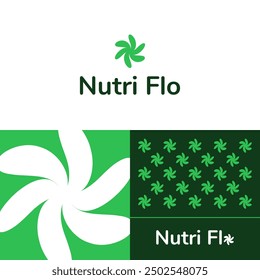 Logo Nutritionist Nutri Flo Abstract Flower Vector