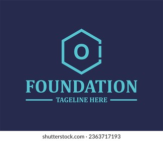 Logo O initial O with heksagon design 