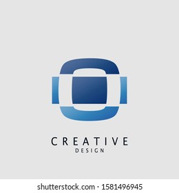 Logo O letter techno geomtrical, design concept geometric shape with  letter O logo icon for technology, business, finance, initials and more brand identity.