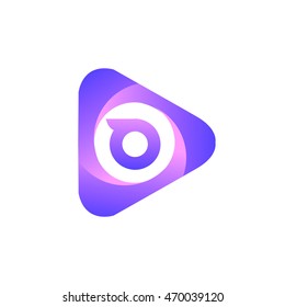 Logo O letter in the triangle shape, font icon, Vector design template elements for your application or company identity.