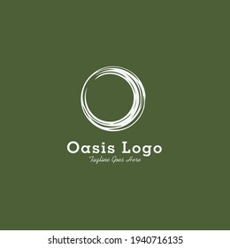 concepto abstracto botánico de oasis de logotipo