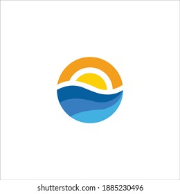 vector de icono del océano de logotipo 