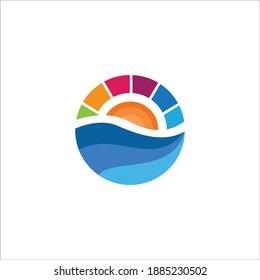 logo ocean icon templet vector 