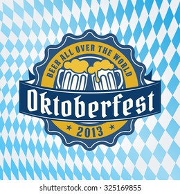 Logo October Fest Octoberfest Beer Festival Vector Oktoberfest Card Vintage Retro Styled Vector Craft Beer Label For Bar Or Pub Logo On Oktoberfest Background Pattern Logo October Fest Octoberfest Bee