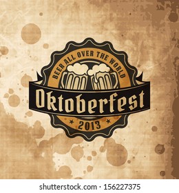 Logo Octoberfest Beer Oktoberfest Vector Premium Stain Insignia Editable Emblem Retro Styled Seal Of Beer Artistic As A Pattern Of Advertisement Editable Layered Vector Logo Octoberfest Beer Oktoberfe