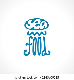 Logo octopus. Isolated vector logo. Fresh fish logo. Logo for restaurant. Vector illustration