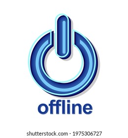 logo offline simple blue vector