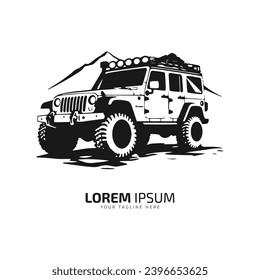 A logo of offroad jeep vector icon design silhouette offroad vehicle isolated