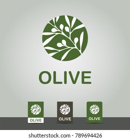 Logo olive branch with leafs