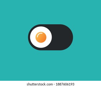 logo on a blue background. egg. slider. smart phone switch toggle buttons set sliders in ON position in OFF. Vector illustration. EPS 10