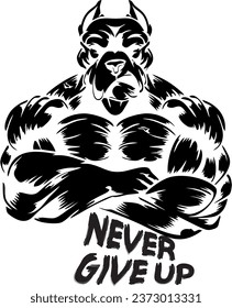 
logo on Bodybuilding and with name of never give up