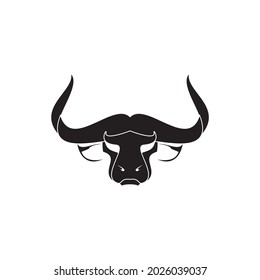 The logo on the face of a bull staring intently means courage and unyielding
