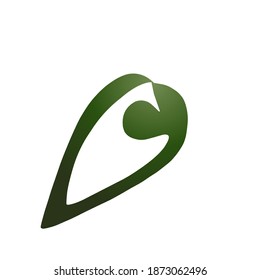 Logo sobre la Ilustración de la Hoja Verde Natural, Perfecto para el Folleto Simple, etc