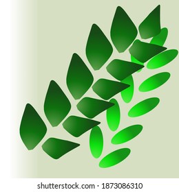 Logo on Natural Green Leaf Image Illustration,Perfect For Simple Brochure etc