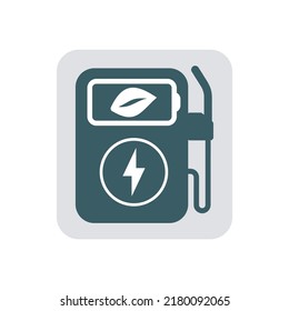 Logo on the theme of eco-friendly green fuel. Isolated on white background. Vetkaran illustration.