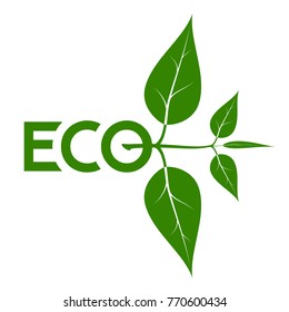 Logo on the theme of ecology, energy saving, organic. Green natural color